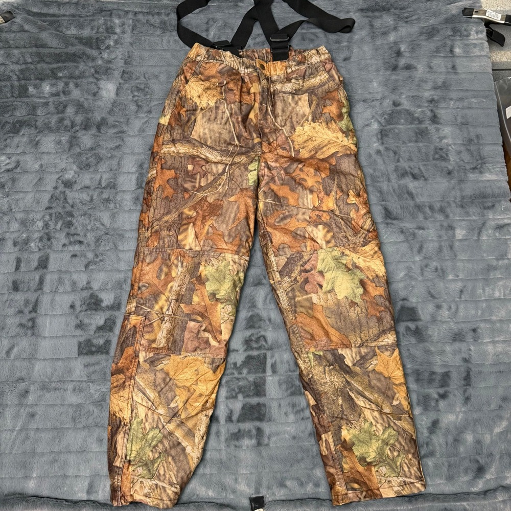 Cabelas Advantage Timber Camo Insulated Hunting Pants Mens XL Suspenders 941343